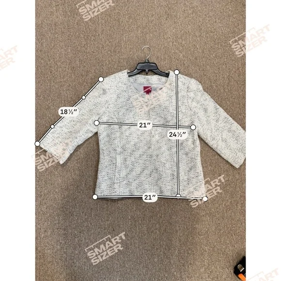 212 Collection Grey and White Cotton Blend Blazer, woman’s XL - Picture 6 of 6